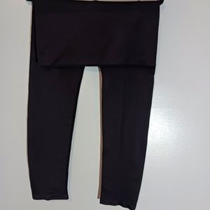 Black leggings work out running, high waisted. large waist band, size 2X Nylon